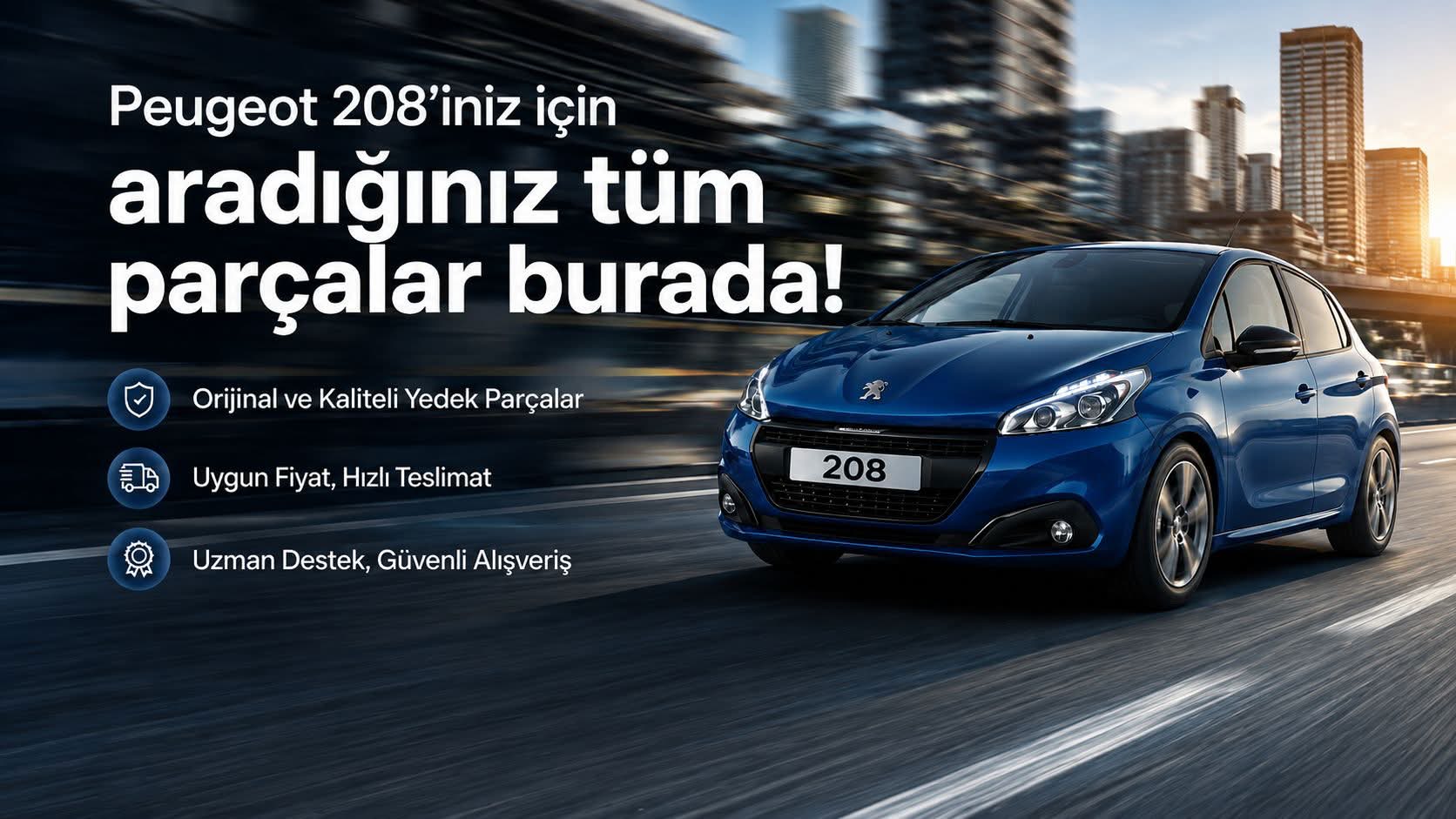 Peugeot 208 Yedek Parça Banner